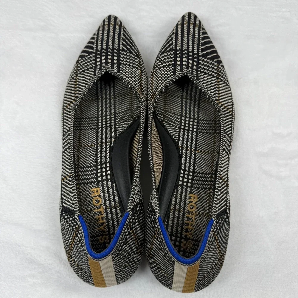 Rothy's The Point in Black Glen Plaid *RETIRED* Size‎ 8.5 RARE